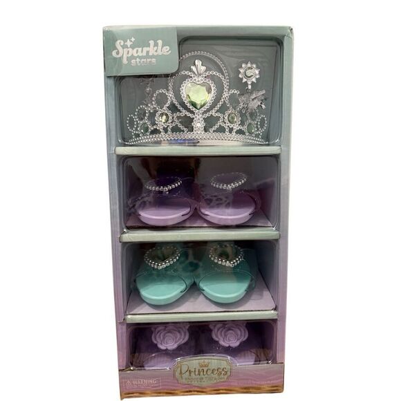 Brand New Sparkle Stars Princess Shoes & Tiara Set Ages 3+ 11 Pieces Playset - Picture 2 of 2
